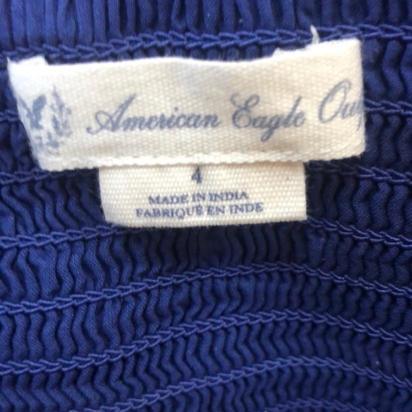 American Eagle Strapless Blue Eyelet Dress - Picture 5 of 7